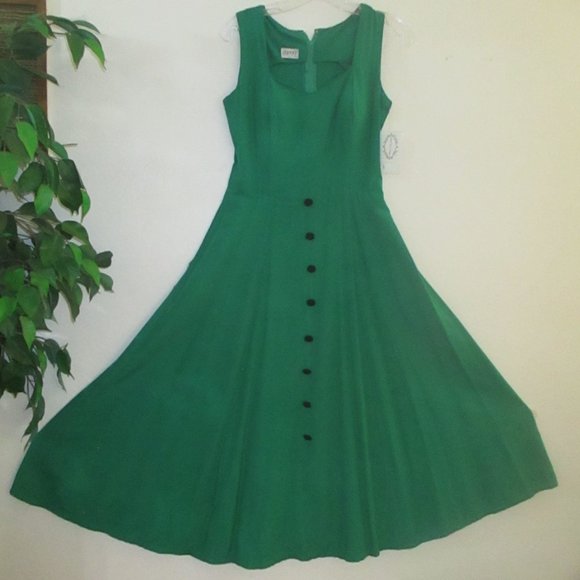 Esprit 80's Made USA full sweep Boho Retro Sleeveless 3/4 length Dress - Picture 1 of 10